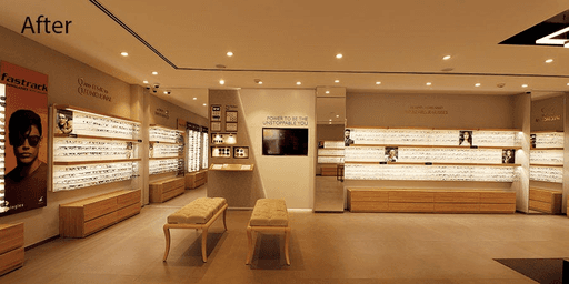 Interior of a Titan Eyeplus retail store