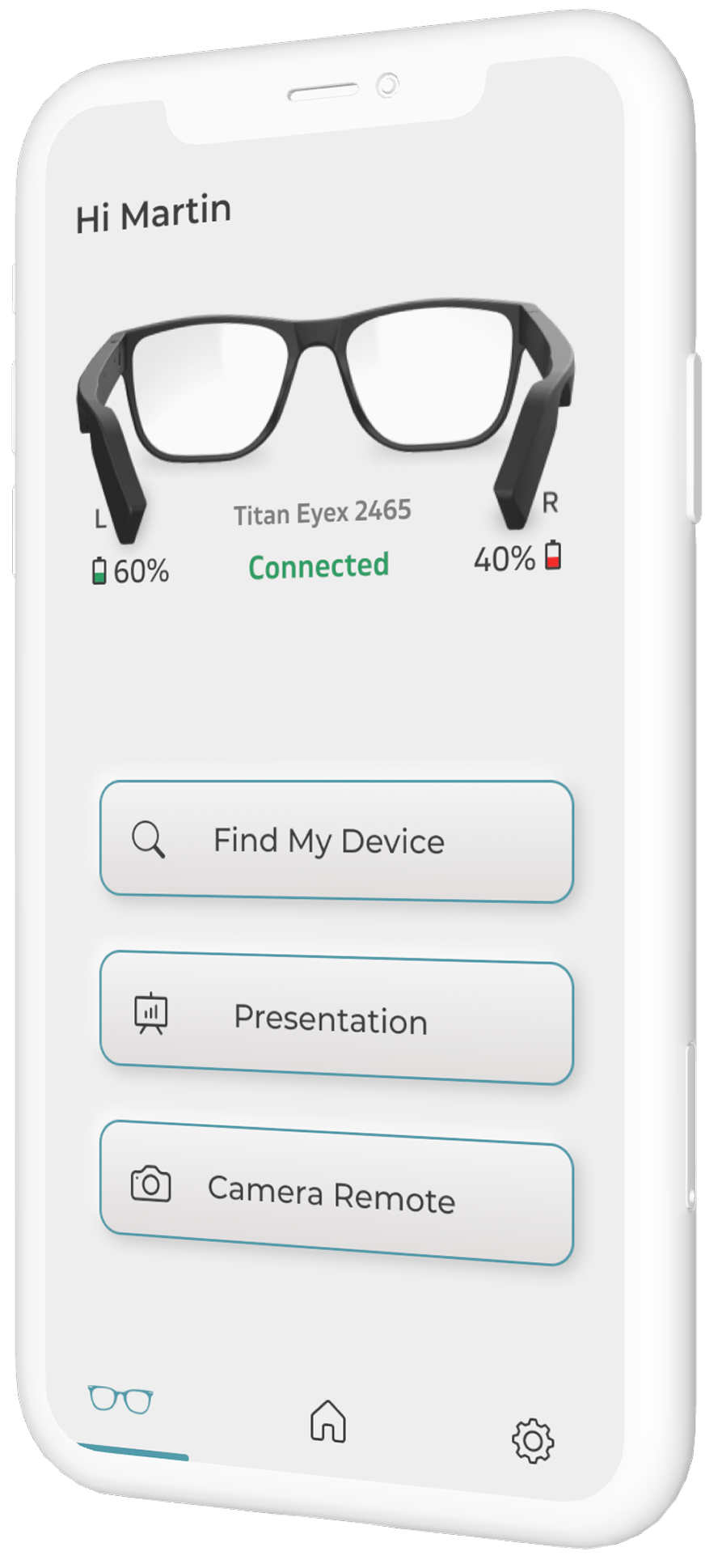 EyeX device tools menu