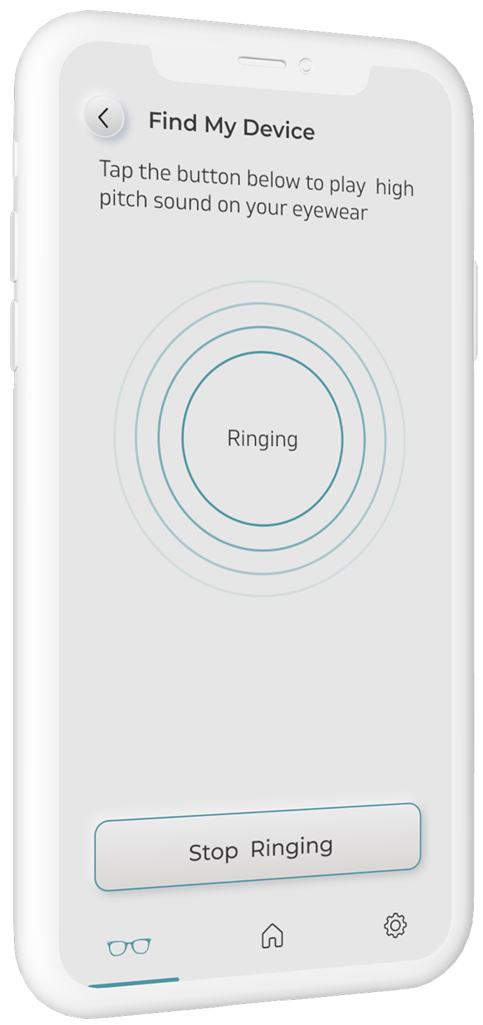 EyeX Find My Device ringing screen