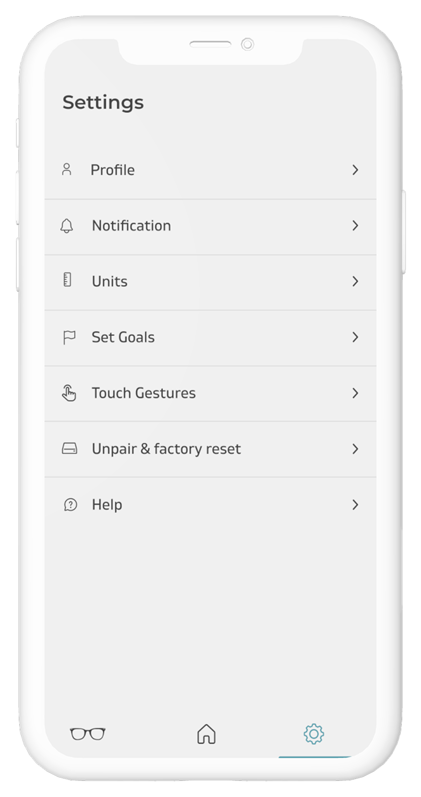 EyeX settings menu