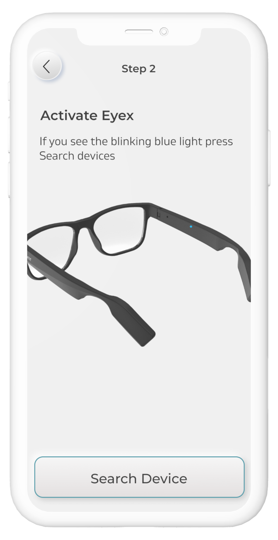 Instruction to open the EyeX temples before pairing