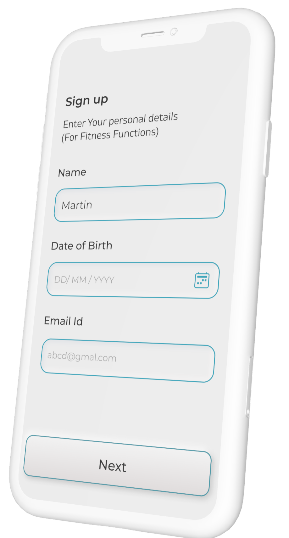 EyeX signup profile screen