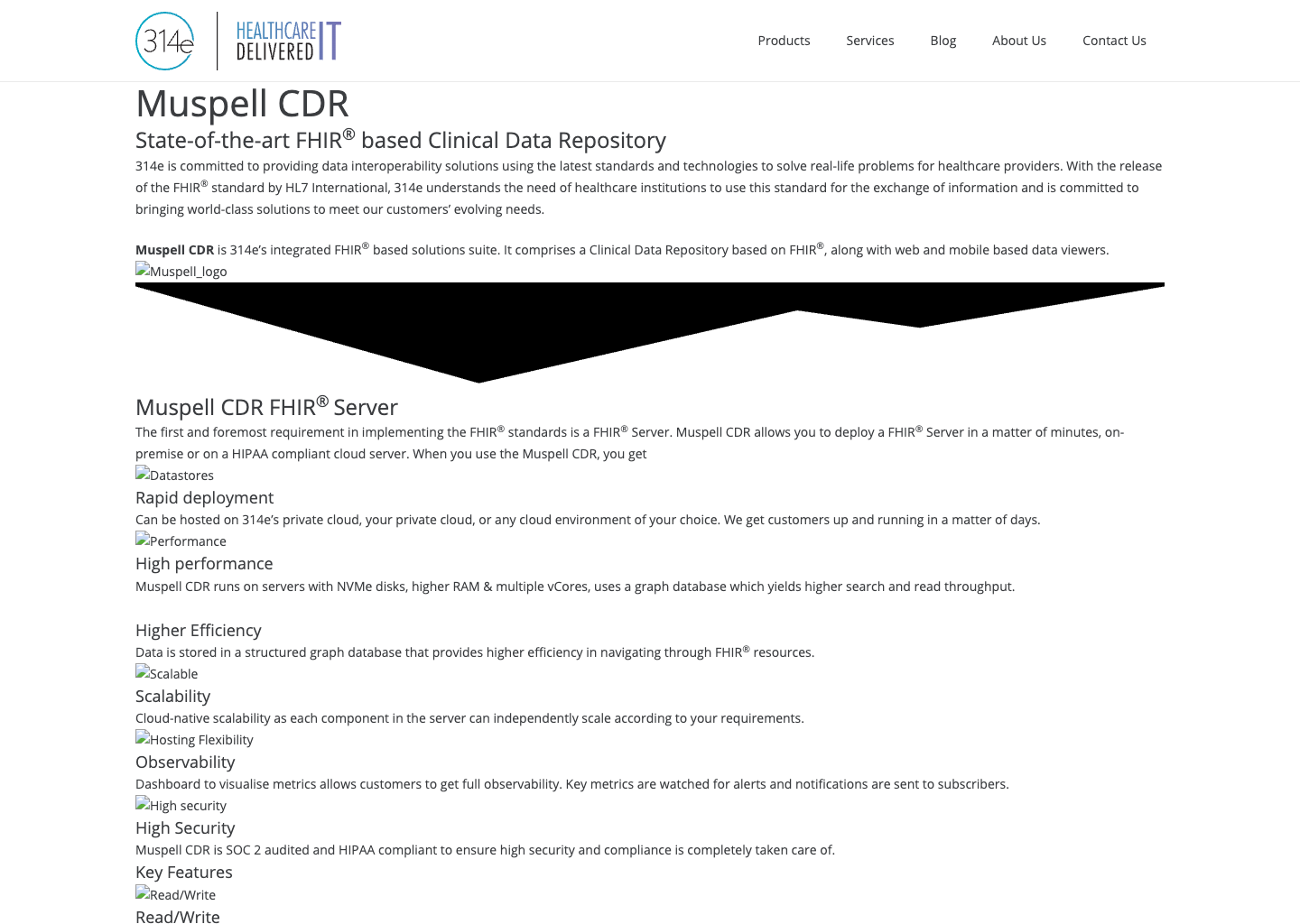 Screenshot of the original Muspell CDR product page in Wayback; some original styles and images are unavailable