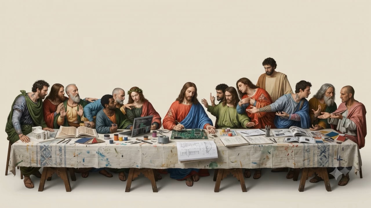 A multidisciplinary team developing interfaces, physical products, vehicles, sculpture and spaces around one working table
