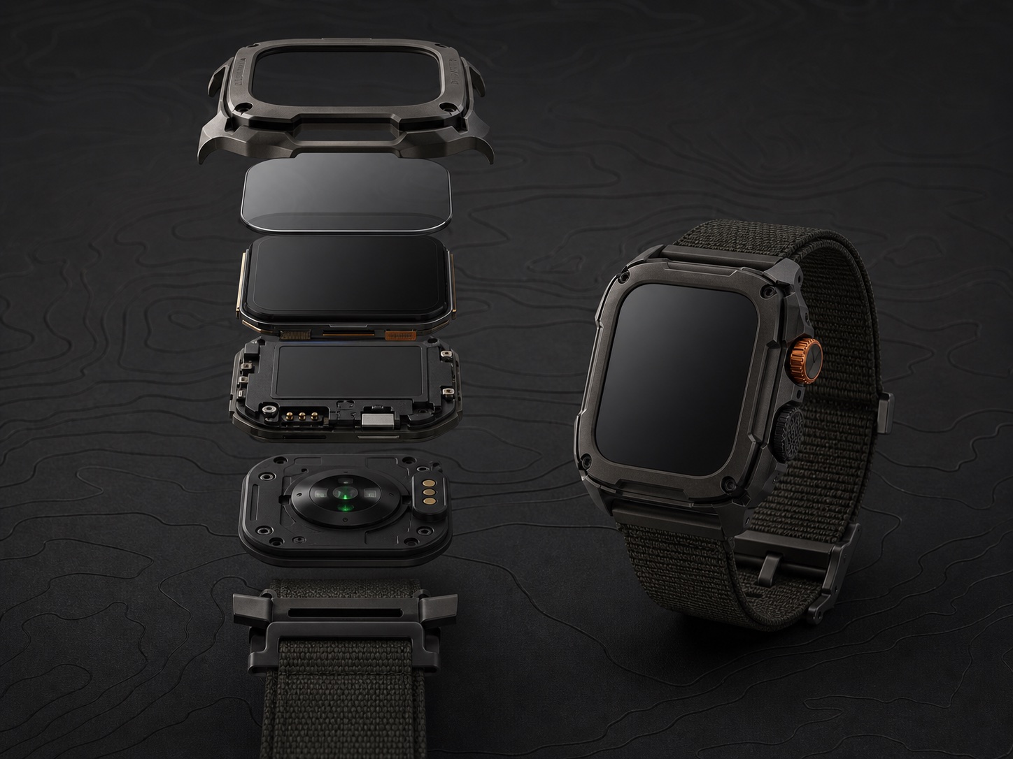 Exploded industrial design view of VIGIL