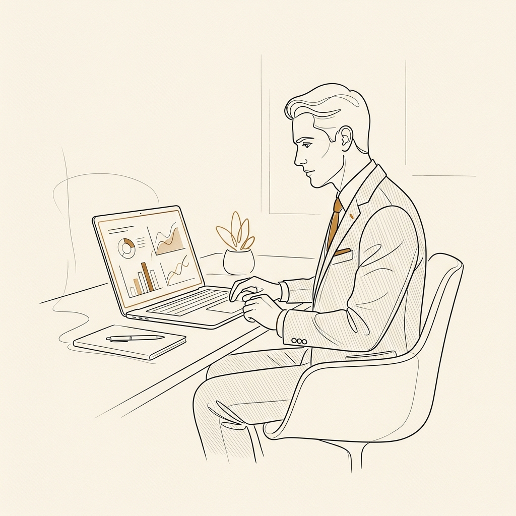 Account manager reviewing hospital SLA and performance metrics